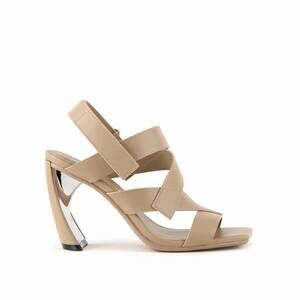 NEW UNITED NUDE women's zuma straps mid sandal in timeless taupe